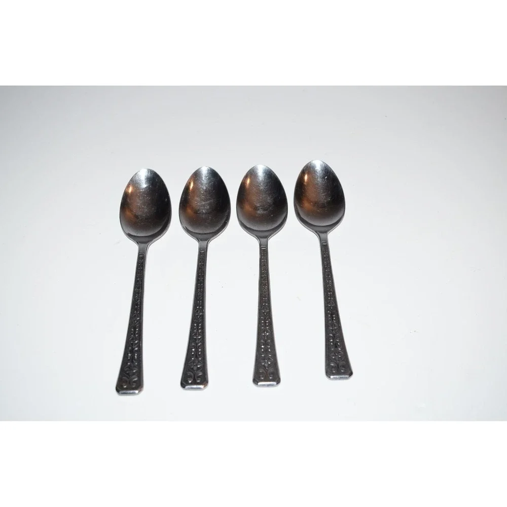 INTERPUR Stainless Japan FLORENZ  4 PETALS Flower 4 Teaspoons 6 1/2